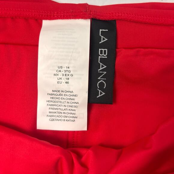 LA BLANCA RED WOMEN HIGH WAISTED SWIMMING BIKINI BOTTOM US 14 BRAND NEW - Picture 6 of 6